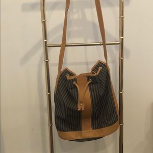 Fendi - Vintage Striped Drawstring Bucket Bag